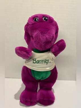 Vintage 1992 Barney Purple Dinosaur Plush 14” Original T-Shirt Made Indonesia